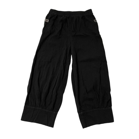Free People Gauze Lantern Harem Pull-On Pants Pockets Black size Small - Picture 1 of 8